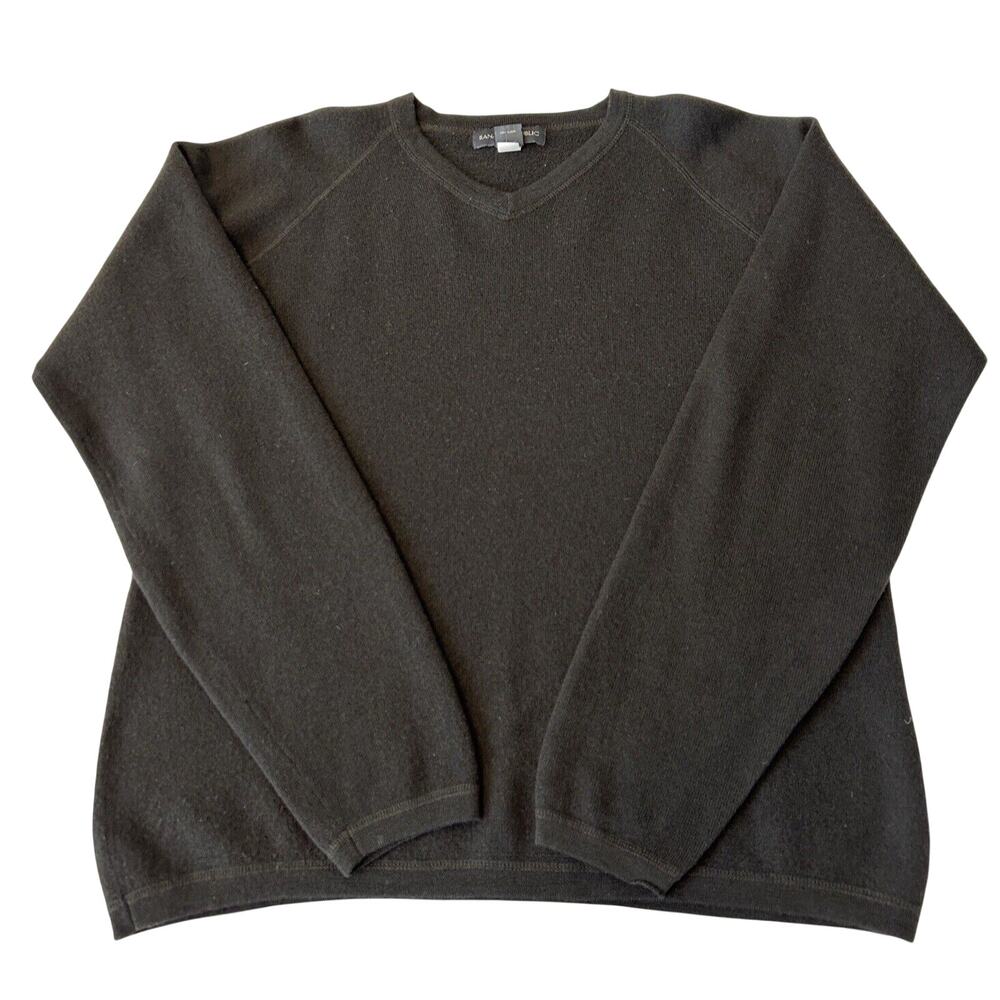 Banana Republic Men's Wool V Neck Sweater Size XL Lightweight Olive Green